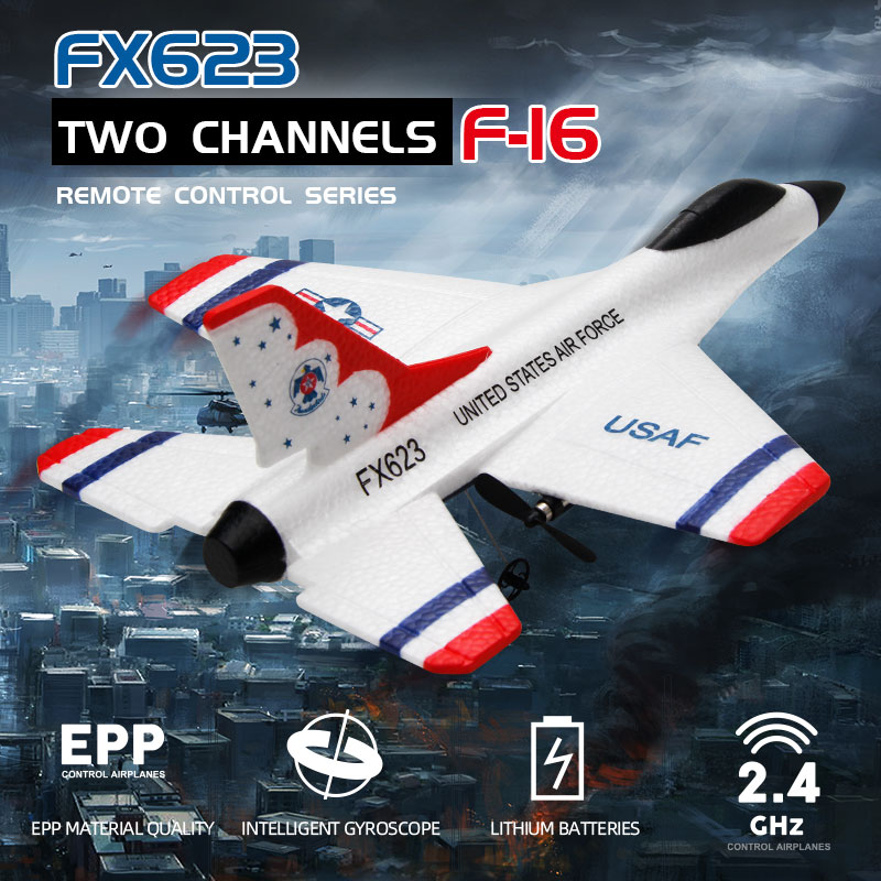 Rc Glider Foam Wing - 새로운 Fx623/F16 RC 비행기 2 채널