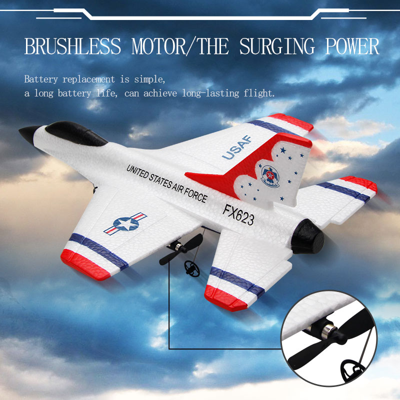 새로운 Fx623/F16 RC 비행기 2 채널 2.4G - Rc Glider Foam Wing 리뷰 및 가격