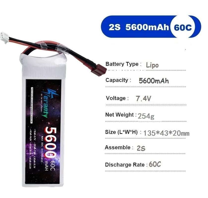 TERANTY 5600mAh 60C 2S 3S 4S 6 - Lipo Battery 4S 리뷰 및 가격